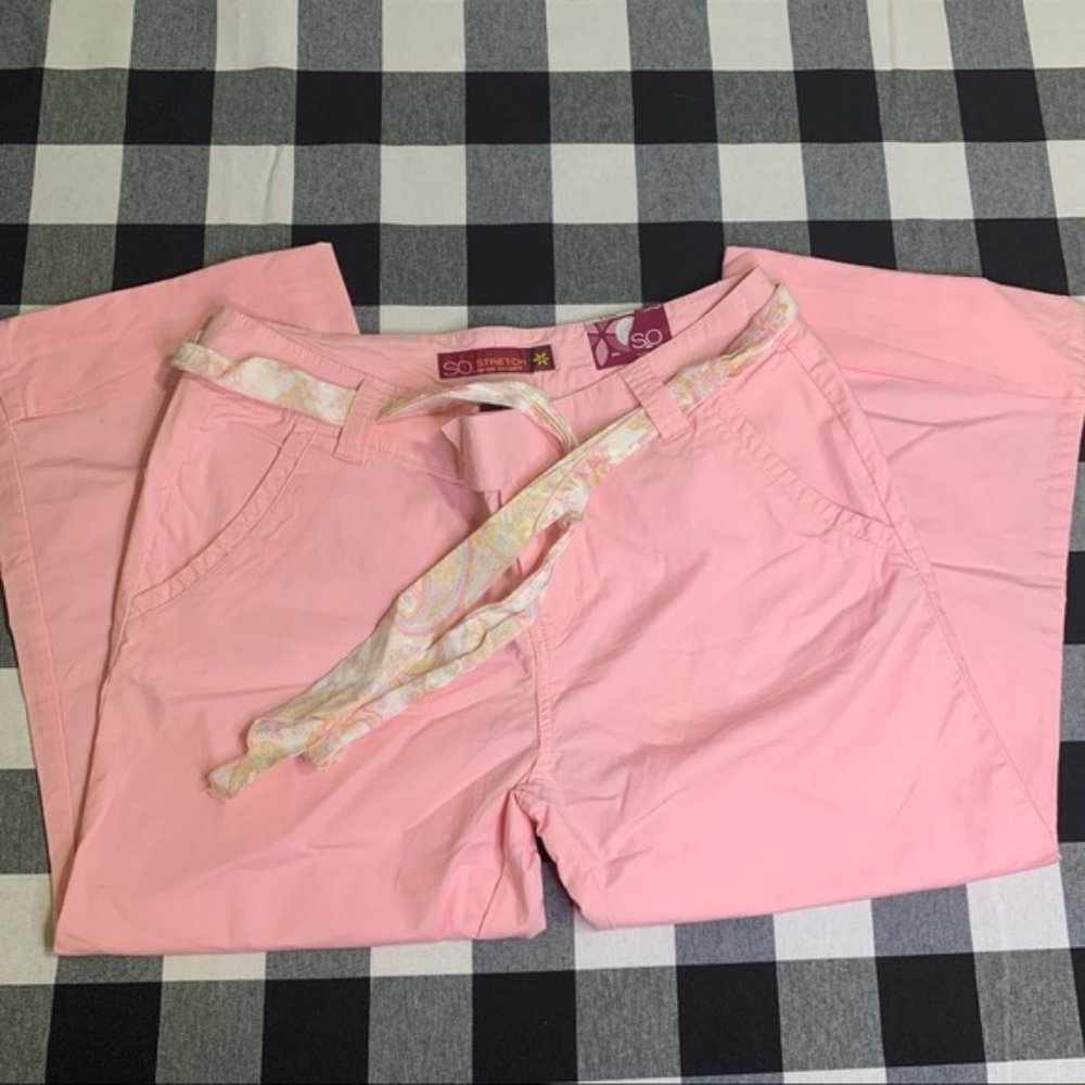 SO Stretch Juniors Capri 9 Pink